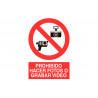 Señal de Prohibido hacer fotos o grabar videos COFAN