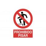 Señal prohibido pictograma y texto - Prohibido pisar