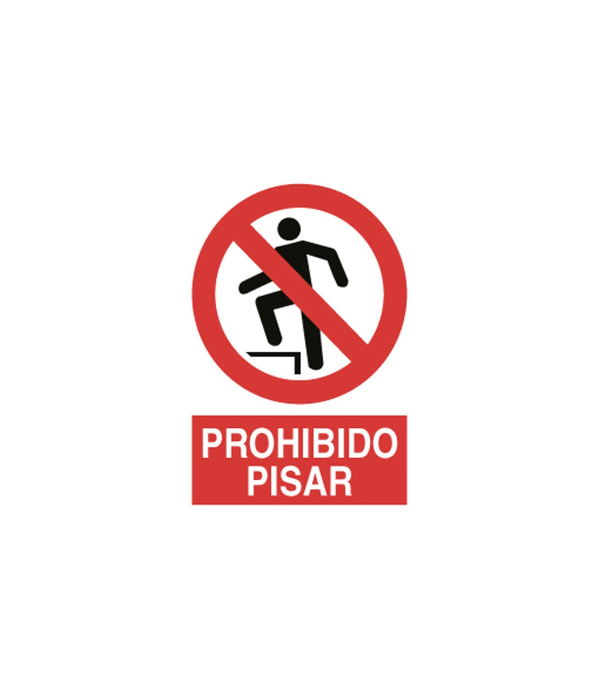 Signe de pictogramme et Step Cofan de texte interdit
