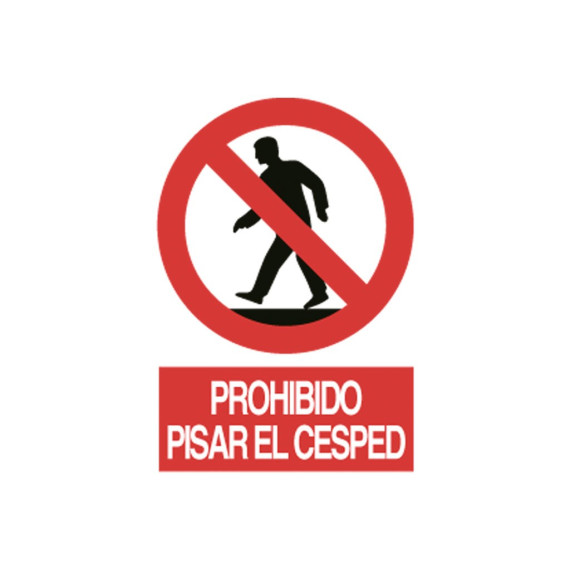 Pictogramme et panneau de texte - Interdit de marcher sur l'herbe