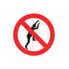 Signo proibido escalar prateleiras (apenas pictograma)
