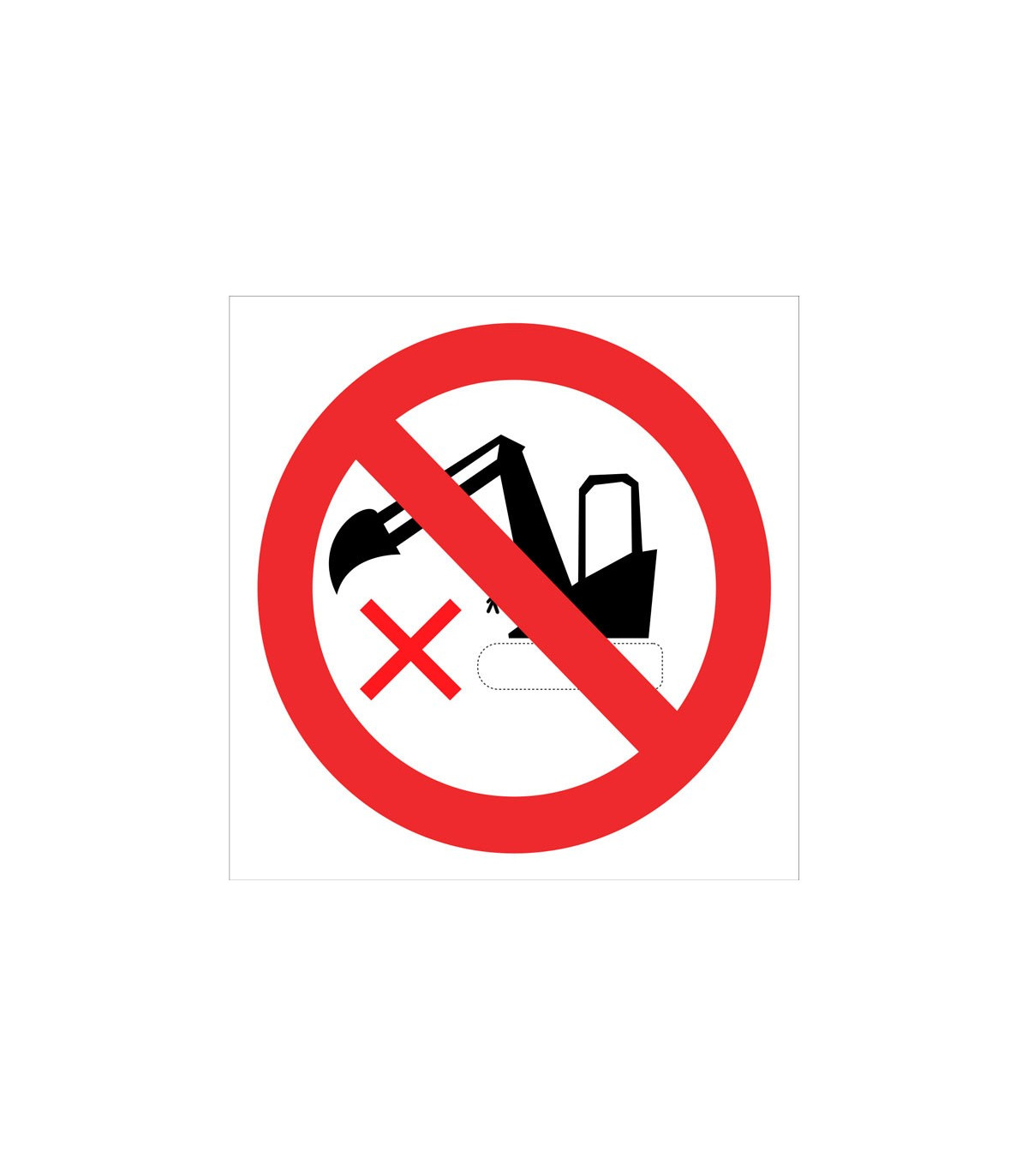 Señal de Prohibido situarse debajo de la maquinaria COFAN, comprar online
