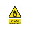 Signal d'avertissement dangereux! matières combustibles COFAN