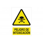 Señal advertencia pictorama y texto - Peligro de intoxicación