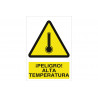 Sinal de alerta e perigo sobre alta temperatura COFAN
