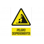Signal Warning PICTORAMA AND TEXT - DANGER! landslides