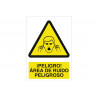 Warning sign Danger hazardous noise area (text and pictogram) COFAN