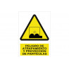 Panneau d'avertissement Danger de piégeage et de projection de particules COFAN