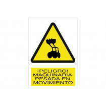 Signal Avertissement Pictorama et Texte - Machines lourdes en mouvement