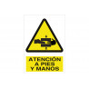 Warning sign Attention Danger of entrapment in feet and hands COFAN