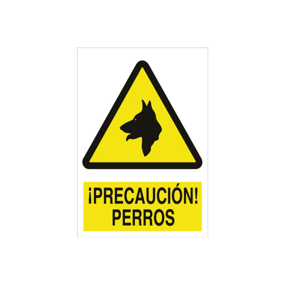 Signal Warning PICTORAMA AND TEXT-CAUTION! chiens