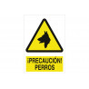 Warning and danger sign! Caution! dogs COFAN