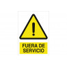 Signal d'avertissement avec pictogramme et texte Hors service COFAN
