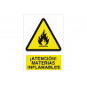 Señal advertencia y peligro ¡Atención! materias inflamables COFAN