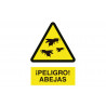 Aviso de perigo Abelhas (texto e pictograma)