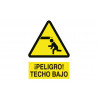 Signal d'avertissement Attention plafond bas (texte et pictogramme)
