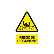 Signal Warning PICTORAMA and text - risk of drowning