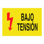Señal advertencia pictorama y texto - Bajo tensión