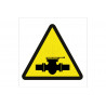 Signo de aviso Perigo da válvula (alta pressão)