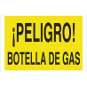 Señal de advertencia ¡Peligro! botella de gas COFAN