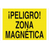 Señal industrial de advertencia ¡Peligro! zona magnética (solo texto) COFAN