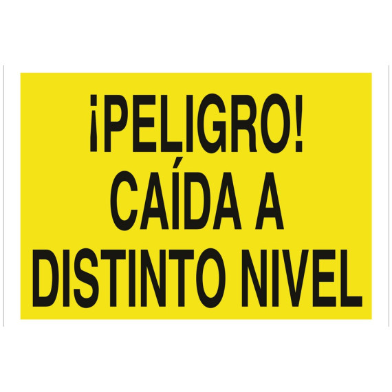Señal advertencia solo texto - ¡Peligro! caída a distinto nivel