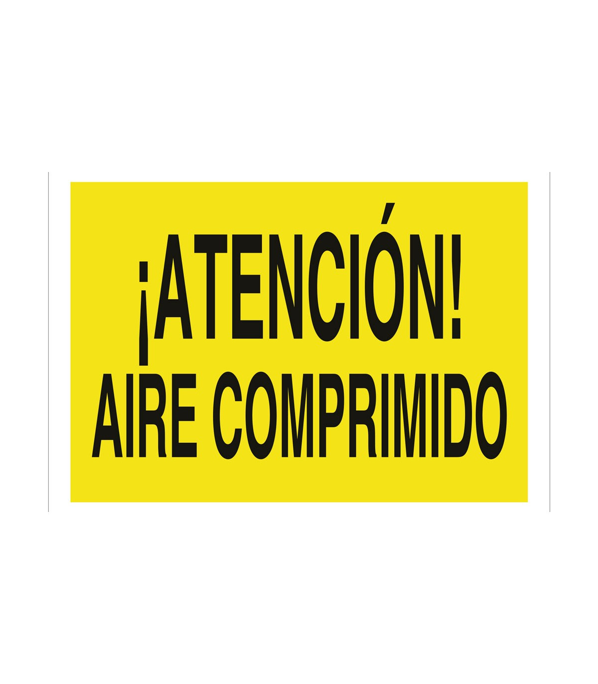 Señal de advertencia ¡Atención! aire comprimido (solo texto) COFAN