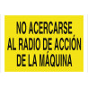 Señal advertencia de solo texto No acercarse al radio de acción máquina COFAN