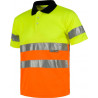 Polo with reflective tapes in fluorine colors WORKTEAM C3866