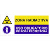 Combined signal Radioactive zone, Mandatory use of protective clothing COFAN