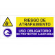 Señal combinada RIESGO DE ATRAPAMIENTO - OBLIGATORIO DE PROTECTOR FIJO