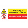 Señal combinada Peligro materias tóxicas, prohibido el paso COFAN