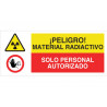 Combined poster Danger radioactive material, Authorized personnel only COFAN