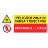 Sinal de perigo zona de carga e descarga proibida passagem
