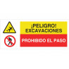 Signo combinado Perigo de escavações Proibido passar COFAN