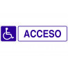 Señal informativa de pictograma y texto Acceso a personas con discapacidad COFAN