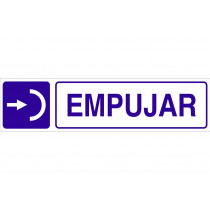 Señal informativa pictorama y texto - Empujar