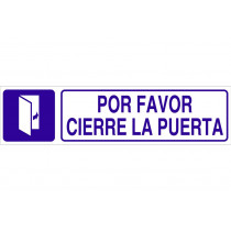 Informative signal PICTORAMA and text - Please close the door