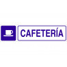 Señal informativa de pictograma y texto Cafetería COFAN
