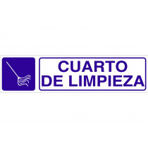 Señal informativa pictorama y texto - Cuarto de limpieza