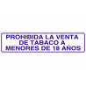 Placa informativa Proibida a venda de tabaco a menores de 18 anos COFAN