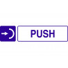 Panneau d'information en anglais Texte Push et pictogramme COFAN