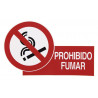 Señal Pictograma y Texto "prohibido fumar" COFAN