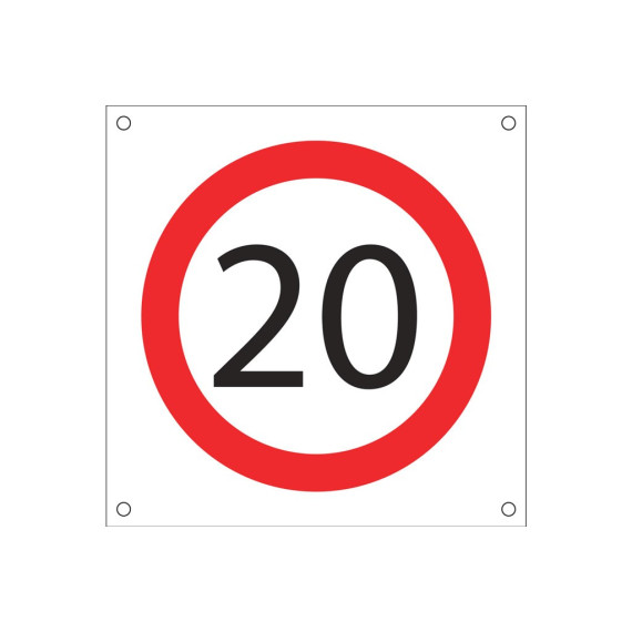 Segno per lavoro OB07 "VEL MAX 20KMH"