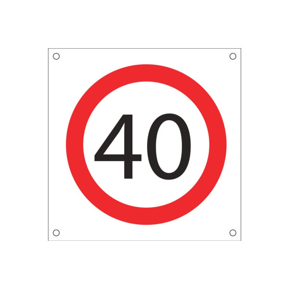Signal für die Arbeit OB15 "VEL MAX 40 KMH"
