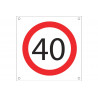 Construction site sign OB15 "Max speed 40 kmh"