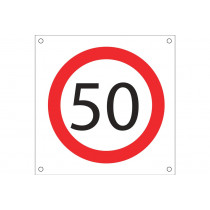 Signe de travail OB16 "VEL MAX 50 KMH"