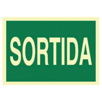 Señal en catalán: Senyals d'evacuació - Sortida