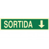 Sinal em catalão: Saída baixa 400x 100 mm luminiscente COFAN