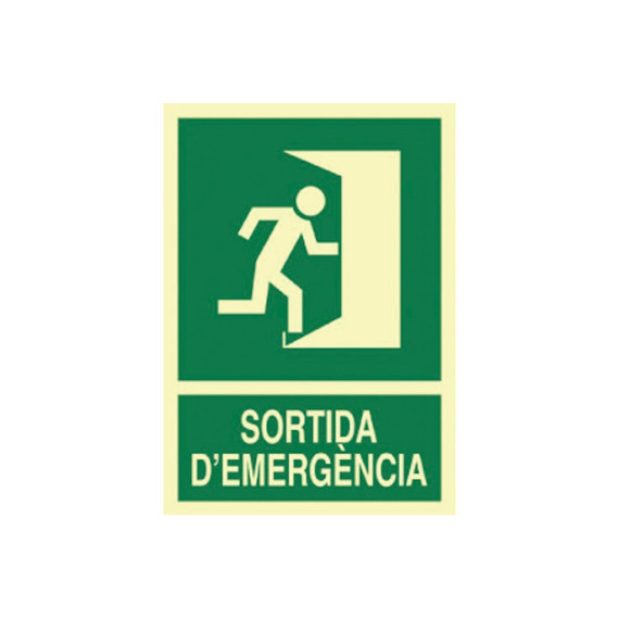 Sign in Catalan: Senyals d'Evacuació - Sortic d'Emergència Dreta